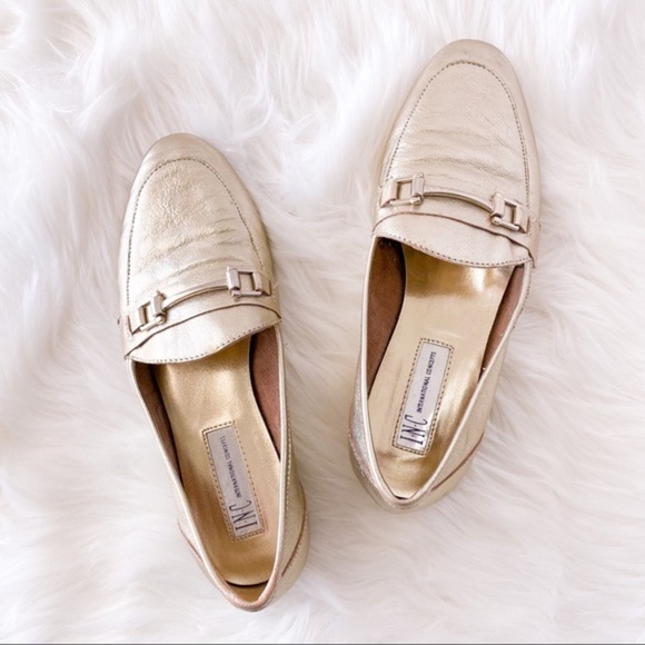 INC International Concepts Shoes - INC Metallic Gold Loafers